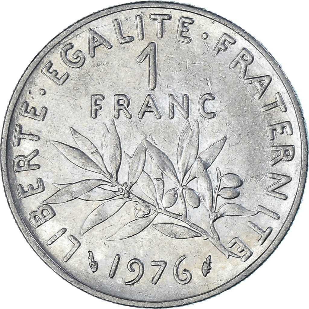 Moeda, França, Semeuse, Franc, 1976, Paris, EF(40-45), Níquel, KM:925.1