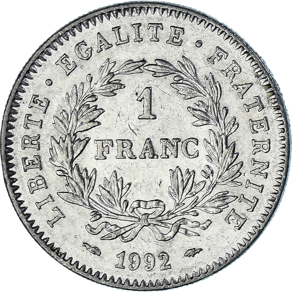 Moneta, Francja, République, Franc, 1992, Paris, EF(40-45), Nikiel, KM:1004.1