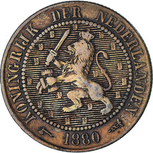 Munten, Nederland, William III, 2-1/2 Cent, 1880, FR+, Bronzen, KM:108.1