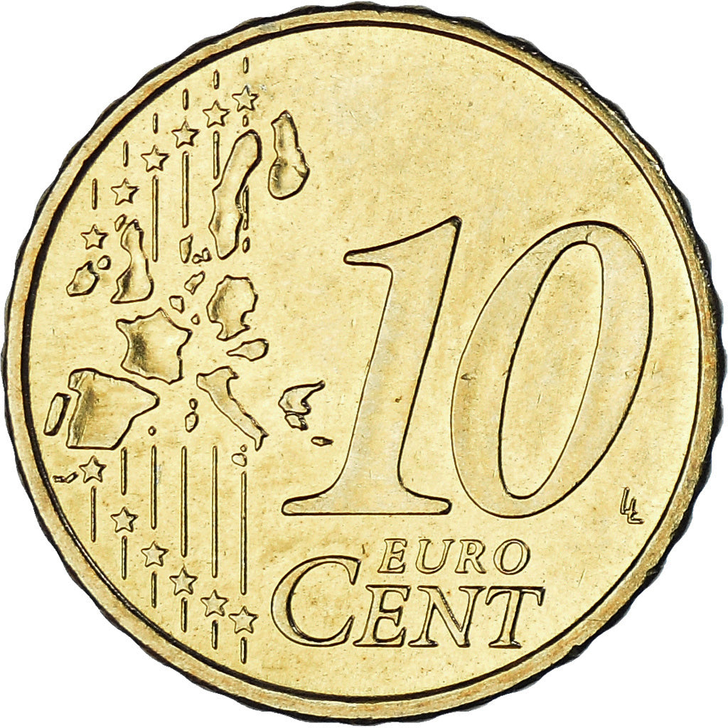 Portugal, 10 Euro Cent, 2005, Lisbon, MS(63), Brass, KM:743