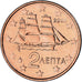 Griechenland, 2 Euro Cent, 2003, Athens, VZ, Copper Plated Steel, KM:182