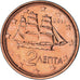 Grécia, 2 Euro Cent, 2011, Athens, MS(63), Aço Cromado a Cobre, KM:182