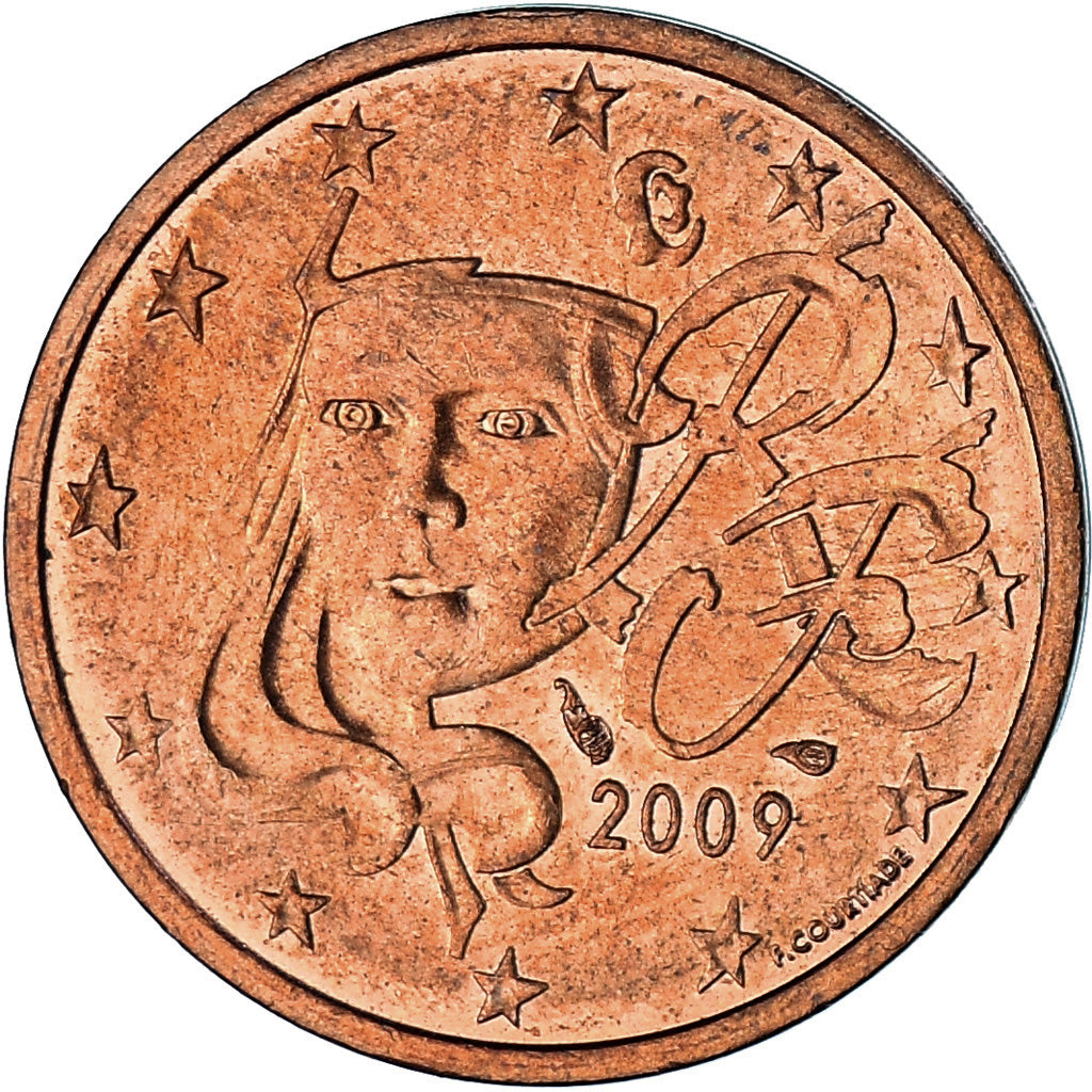 Francia, 2 Euro Cent, 2009, Paris, EBC, Cobre chapado en acero, KM:1283