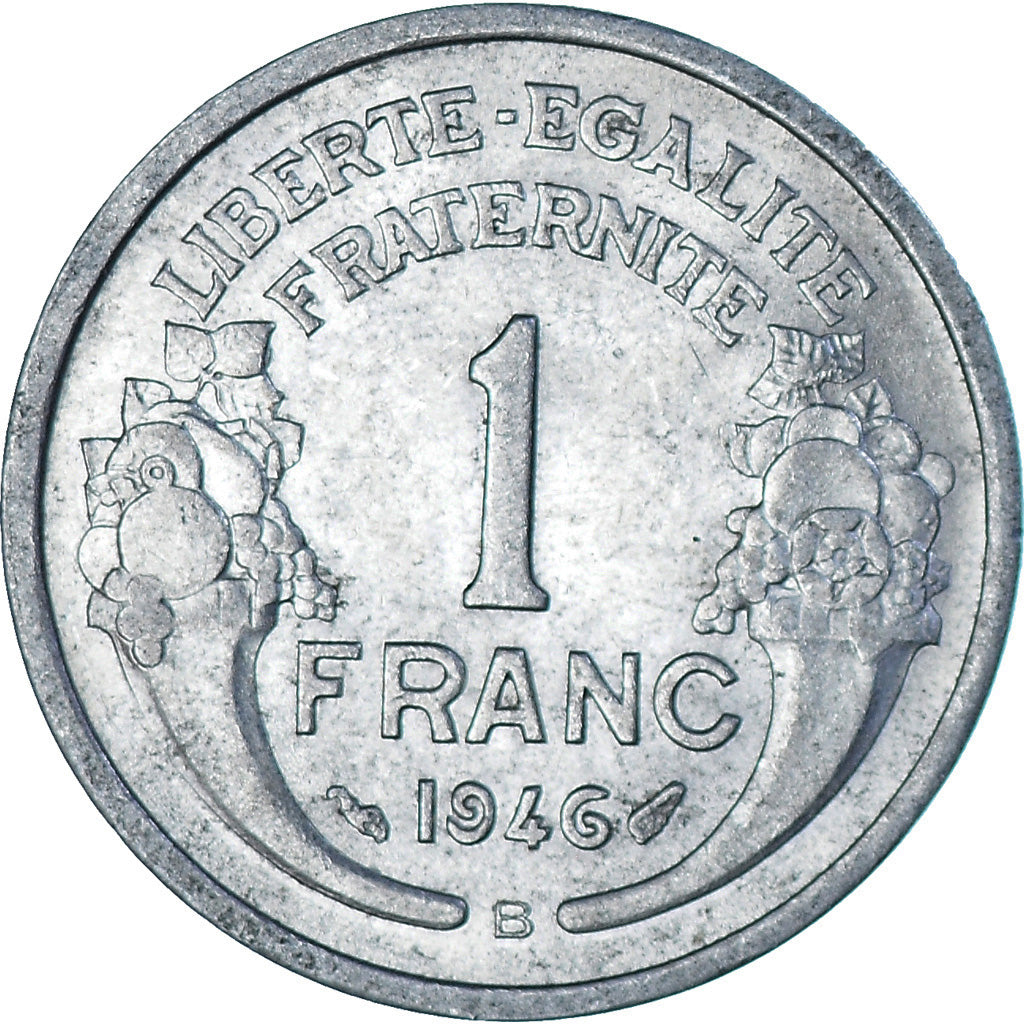 Moneda, Francia, Morlon, Franc, 1946, Beaumont - Le Roger, MBC, Aluminio