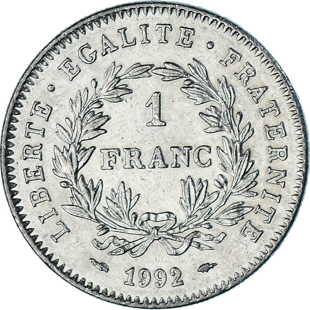 Moneta, Francja, République, Franc, 1992, Paris, EF(40-45), Nikiel, KM:1004.1