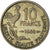 Coin, France, Guiraud, 10 Francs, 1958, Paris, VF(30-35), Aluminum-Bronze