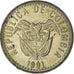 Münze, Kolumbien, 20 Pesos, 1991, SS, Aluminum-Bronze, KM:282.1