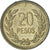 Moeda, Colômbia, 20 Pesos, 1991, EF(40-45), Alumínio-Bronze, KM:282.1
