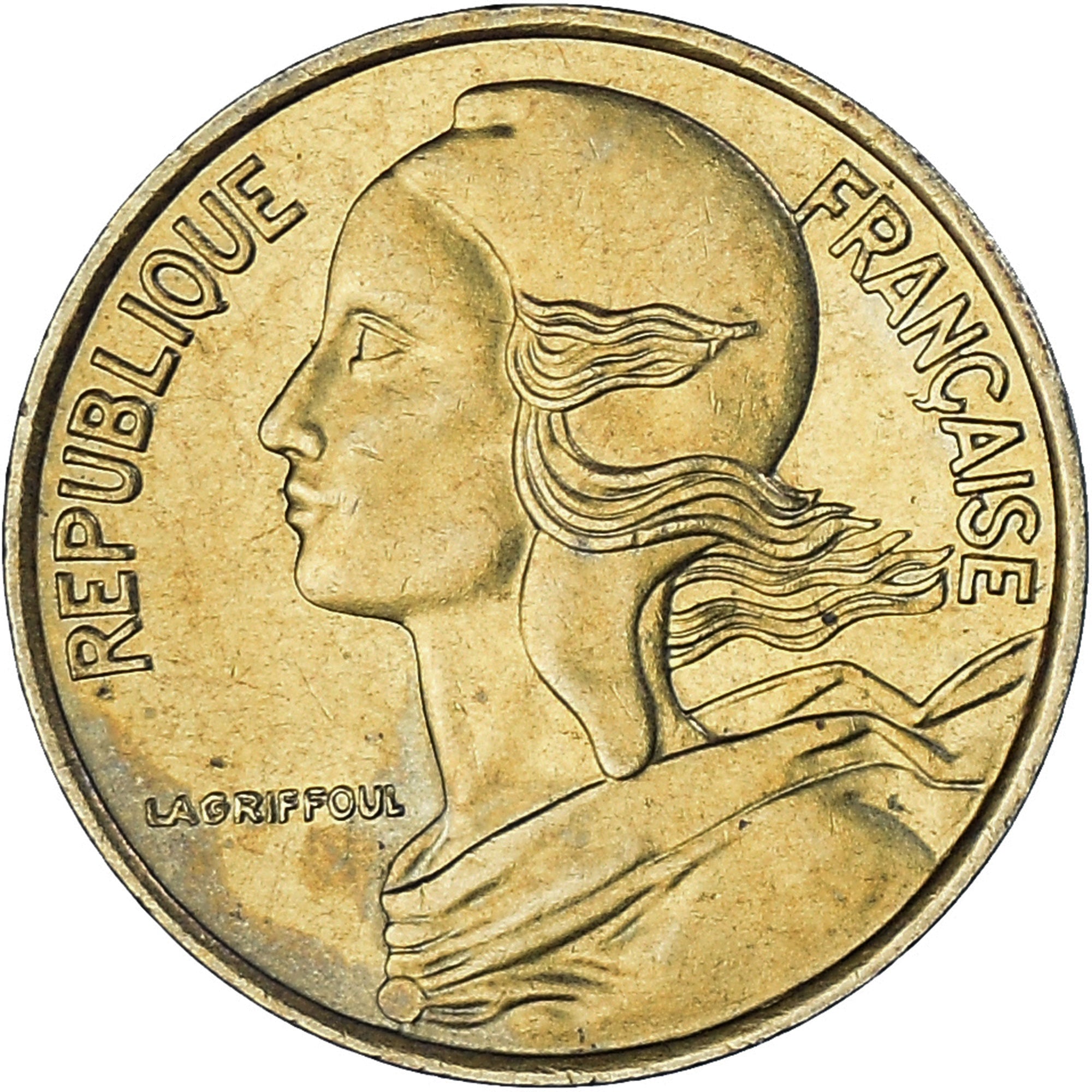 Munten, Frankrijk, Marianne, 5 Centimes, 1974, Paris, ZF+, Aluminum-Bronze