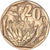 Moneda, Sudáfrica, 20 Cents, 1994, Pretoria, MBC, Bronce chapado en acero