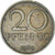 Moneda, REPÚBLICA DEMOCRÁTICA ALEMANA, 20 Pfennig, 1969, Berlin, MBC, Latón