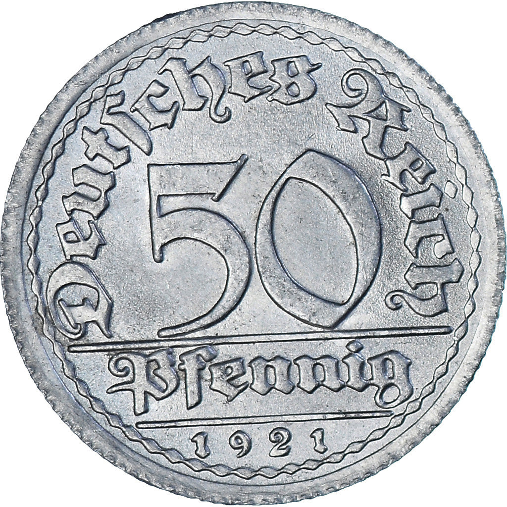 Münze, Deutschland, Weimarer Republik, 50 Pfennig, 1921, Karlsruhe, VZ+