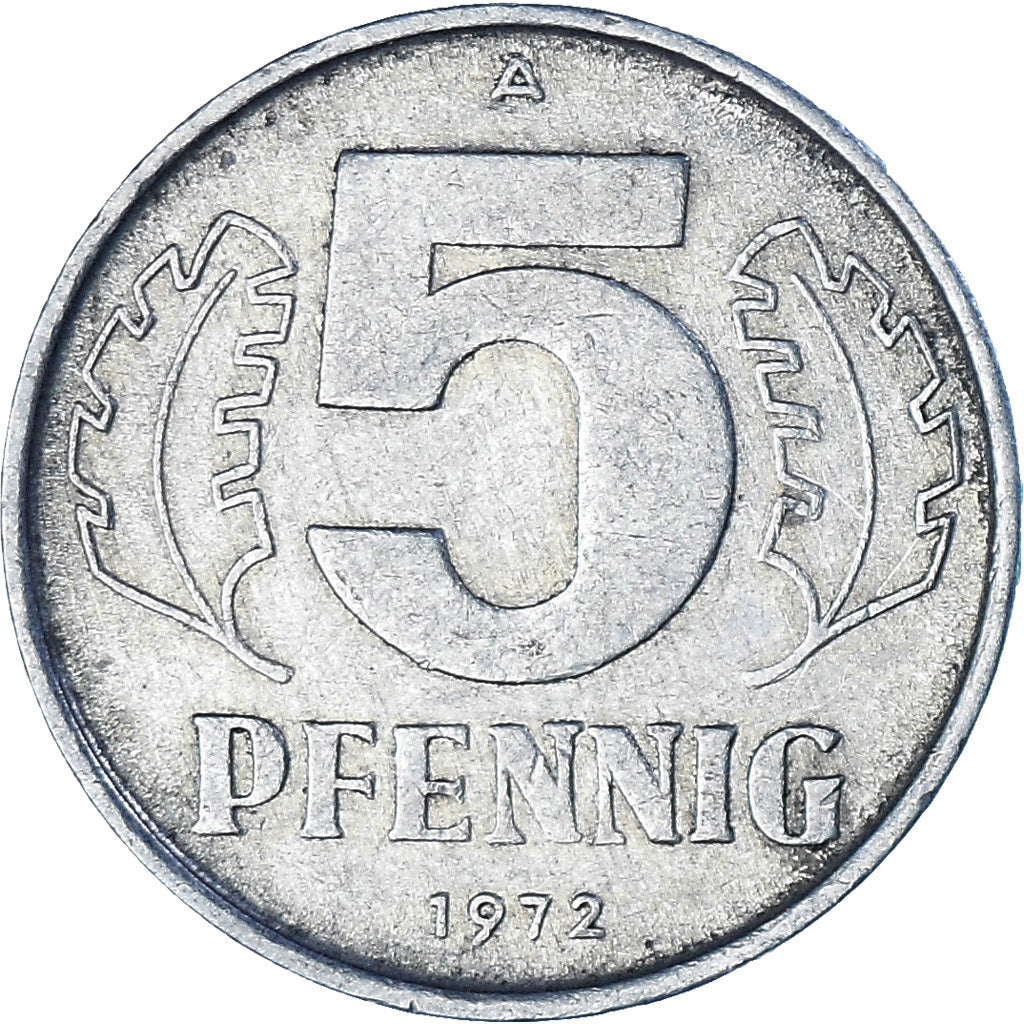 Coin, GERMAN-DEMOCRATIC REPUBLIC, 5 Pfennig, 1972, Berlin, EF(40-45), Aluminum