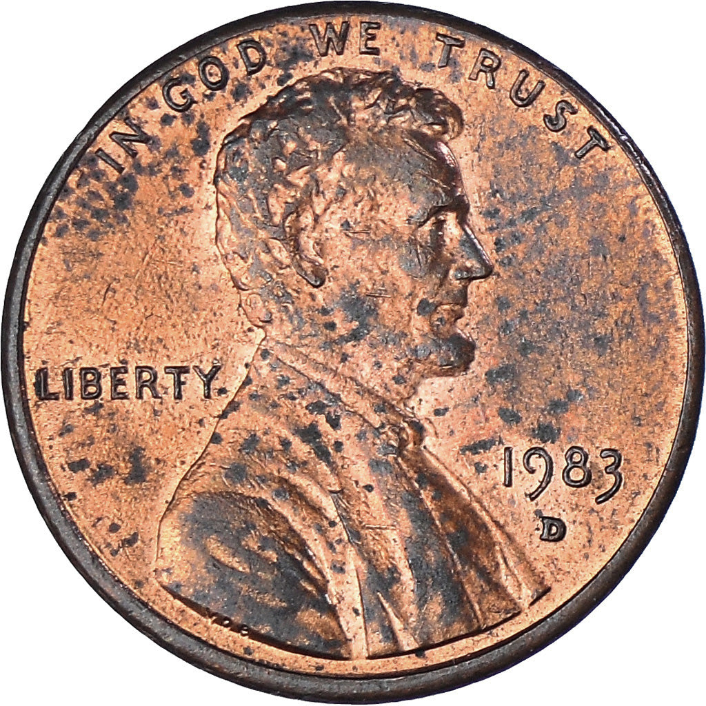 Coin, United States, Lincoln Cent, Cent, 1983, U.S. Mint, Denver, EF(40-45)