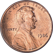 Moneda, Estados Unidos, Lincoln Cent, Cent, 1986, U.S. Mint, Philadelphia, MBC