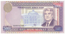 Biljet, Turkmenistan, 5000 Manat, 1996, Undated, KM:9, NIEUW