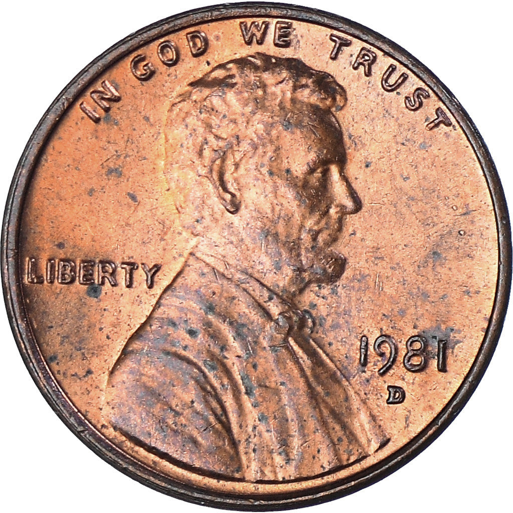 Moeda, Estados Unidos da América, Lincoln Cent, Cent, 1981, U.S. Mint, Denver