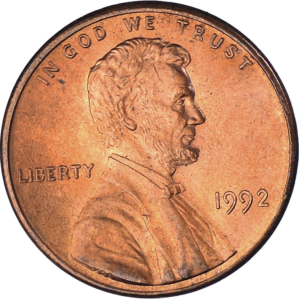 Münze, Vereinigte Staaten, Lincoln Cent, Cent, 1992, U.S. Mint, Philadelphia