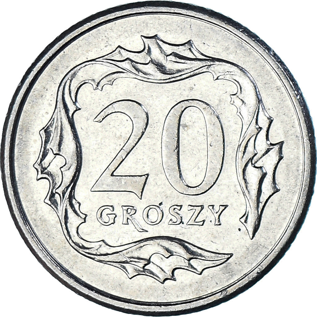 Moneta, Polonia, 20 Groszy, 2008, Warsaw, SPL-, Rame-nichel, KM:280