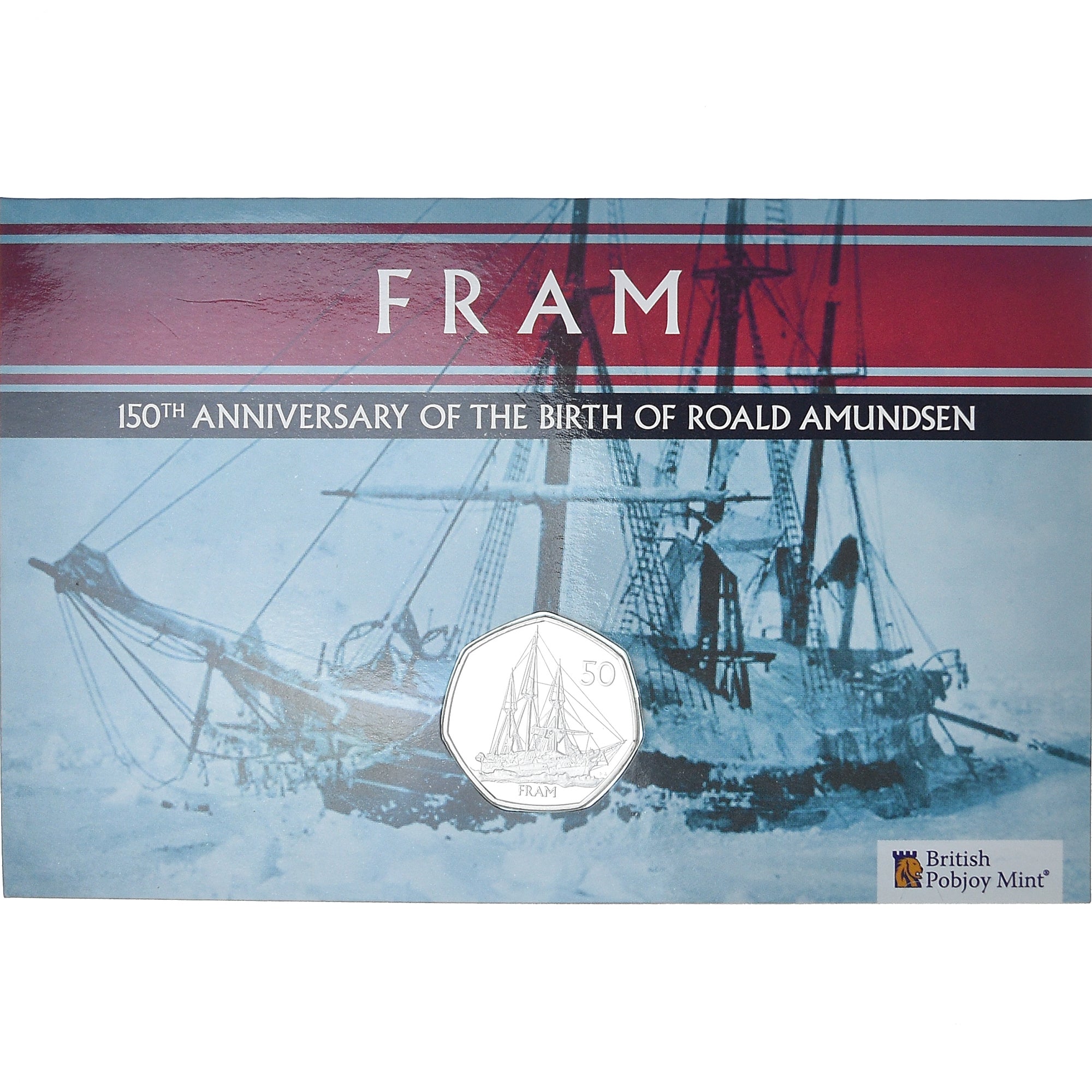 Coin, British Antarctic Territory, 50 Pence, 2022, Pobjoy Mint, Fram.FDC