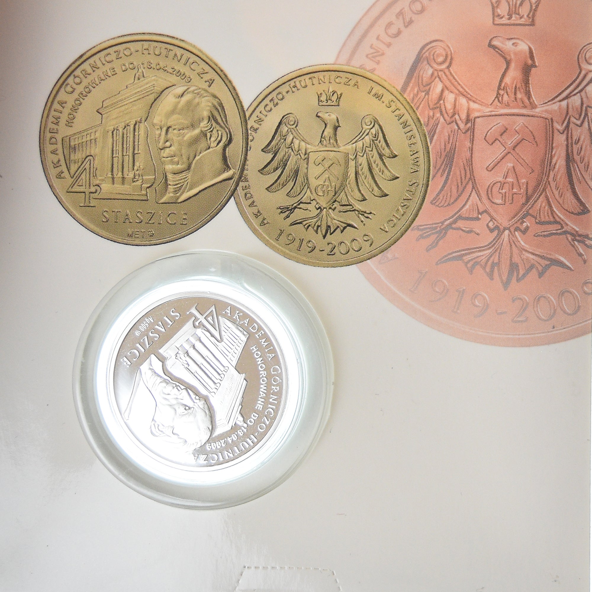 Monnaie, Pologne, Dukat, 2009, Argent ducat 4 Staszice AGH Cracovie.FDC, FDC