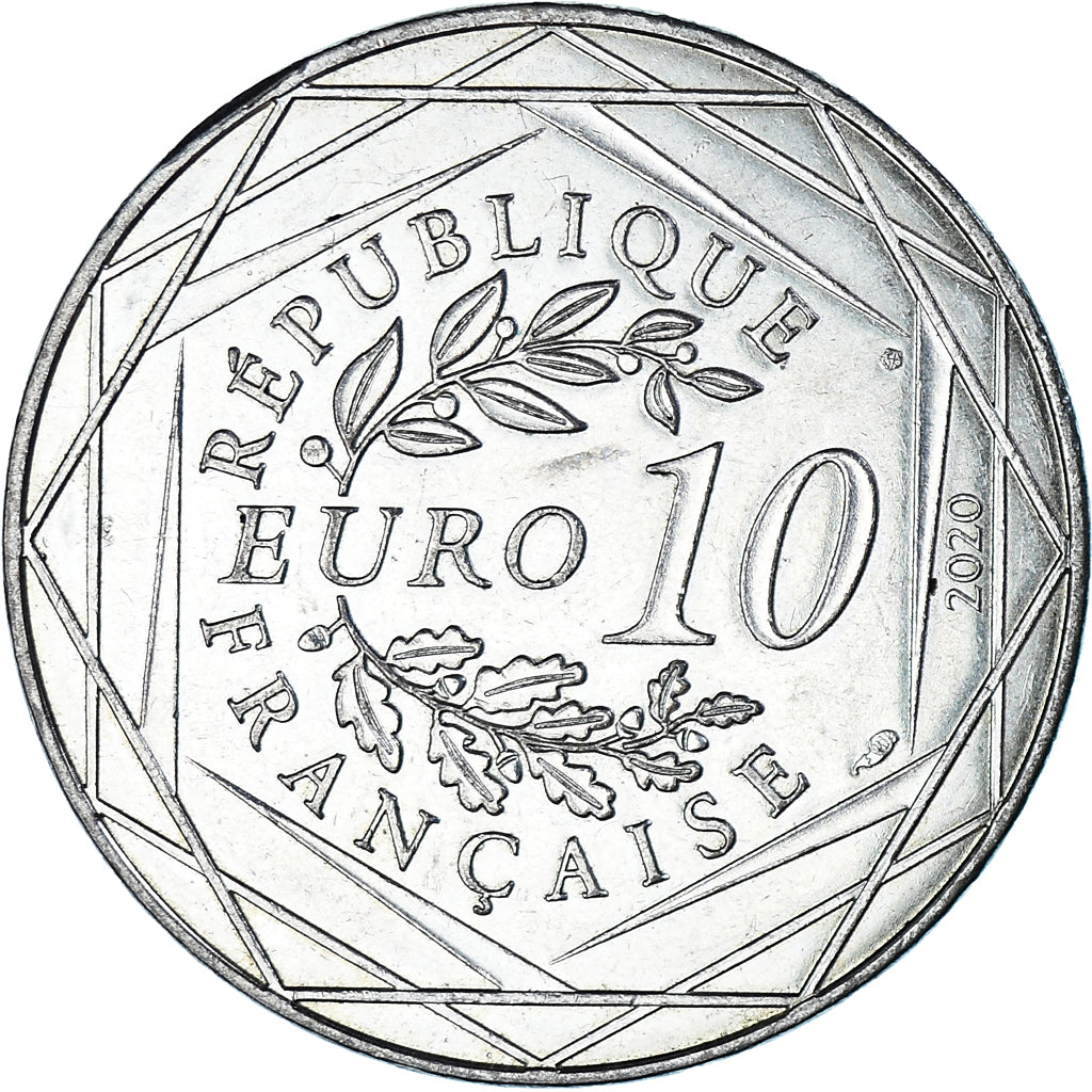 France, 10 Euro, 2020, Schtroumpf paysan., TTB, Argent