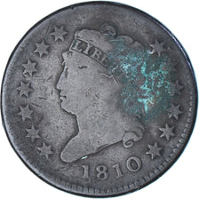 Coin, United States, Coronet Cent, Cent, 1810, U.S. Mint, Philadelphia