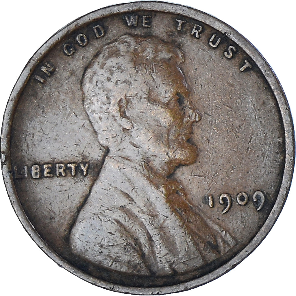 Coin, United States, Lincoln Cent, Cent, 1909, U.S. Mint, Philadelphia