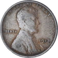 Coin, United States, Lincoln Cent, Cent, 1913, U.S. Mint, Philadelphia