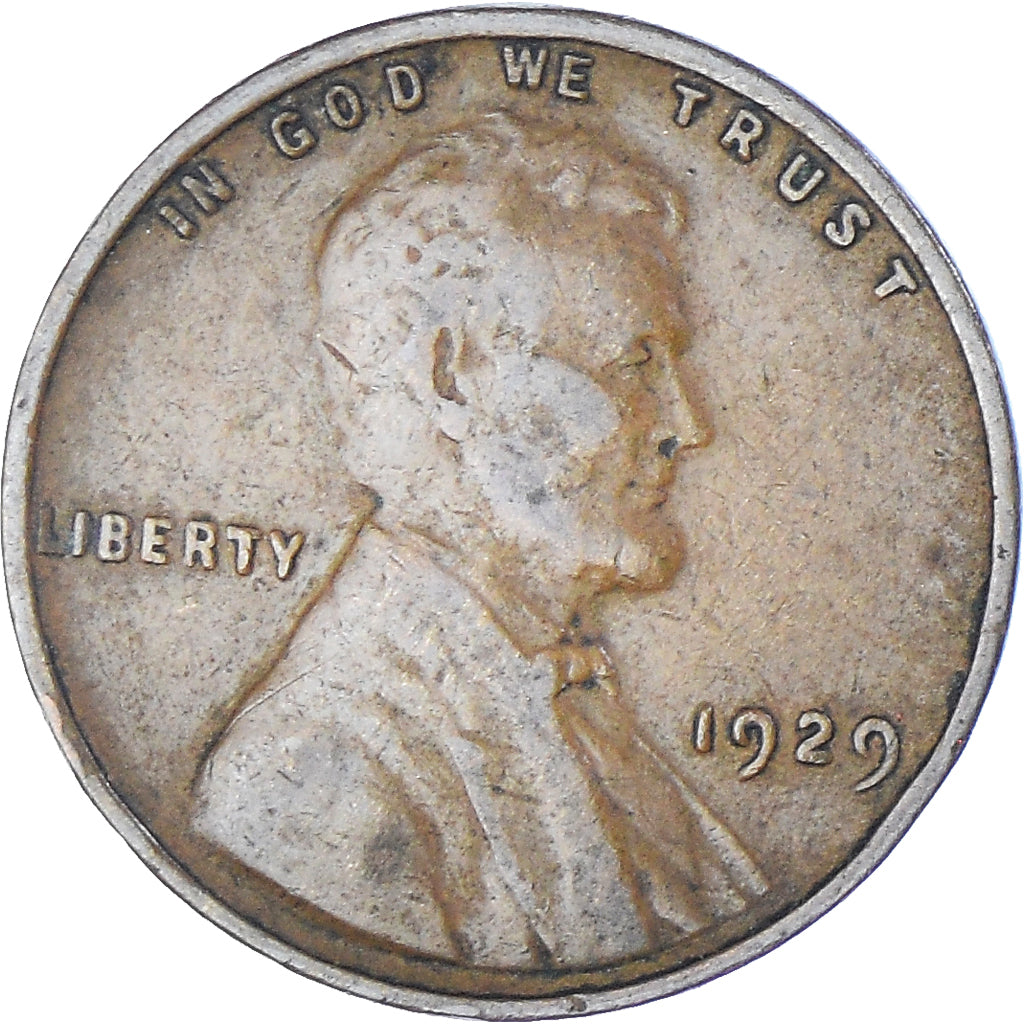 Coin, United States, Lincoln Cent, Cent, 1929, U.S. Mint, Philadelphia