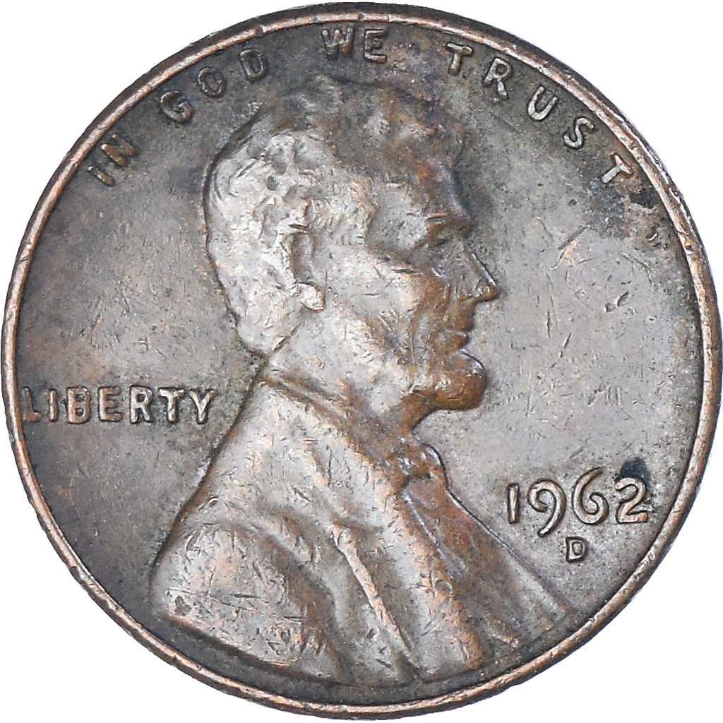 Coin, United States, Lincoln Cent, Cent, 1962, U.S. Mint, Denver, VF(30-35)
