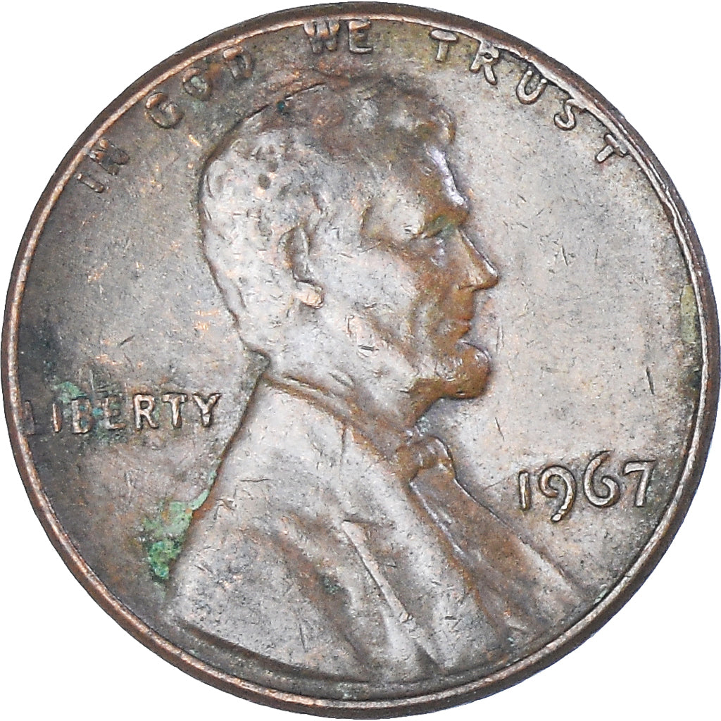 Coin, United States, Lincoln Cent, Cent, 1967, U.S. Mint, Philadelphia