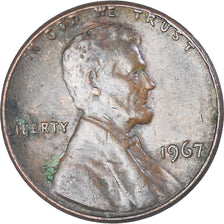 Coin, United States, Lincoln Cent, Cent, 1967, U.S. Mint, Philadelphia