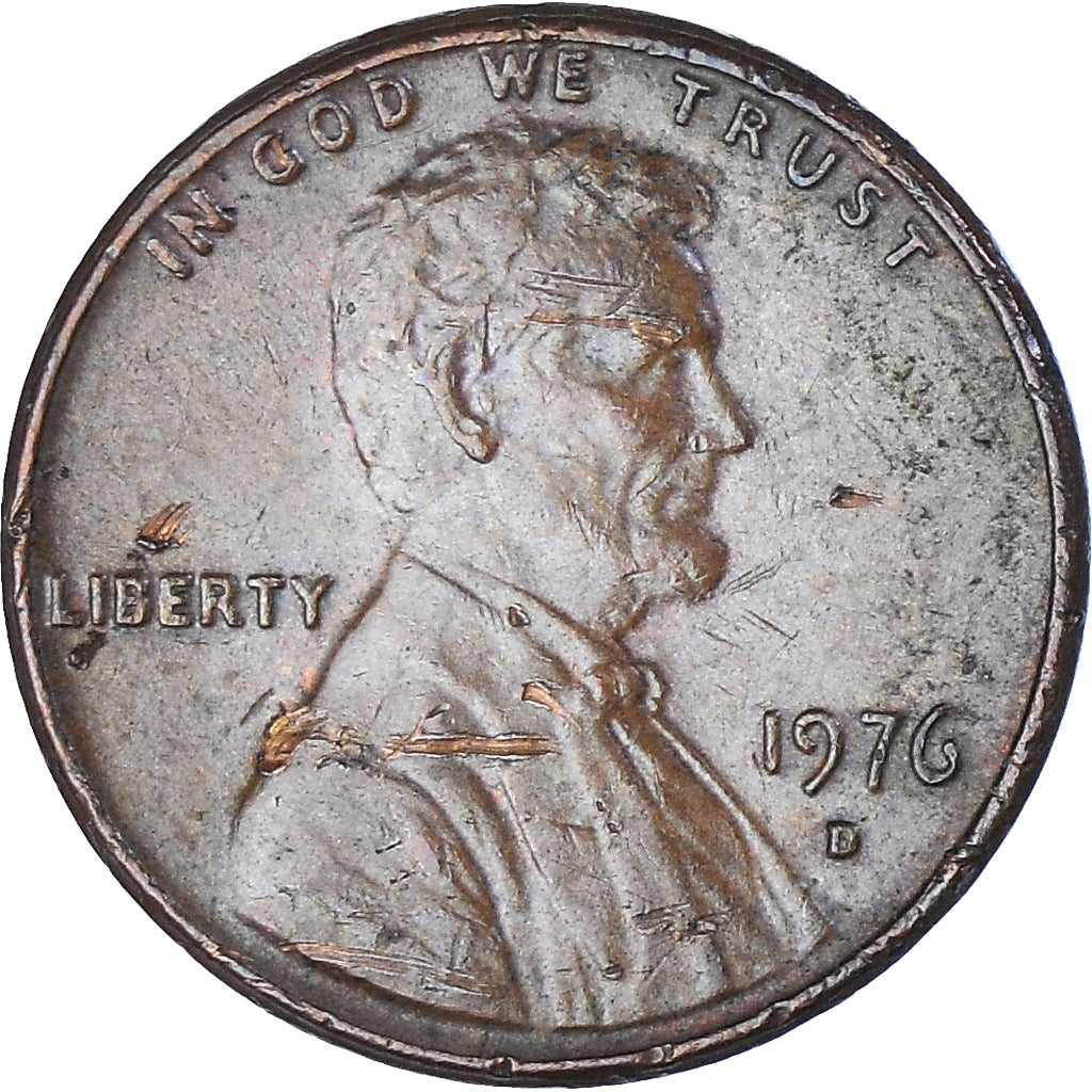 Coin, United States, Lincoln Cent, Cent, 1976, U.S. Mint, Denver, EF(40-45)