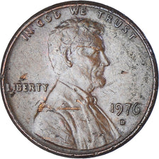 Coin, United States, Lincoln Cent, Cent, 1976, U.S. Mint, Denver, EF(40-45)