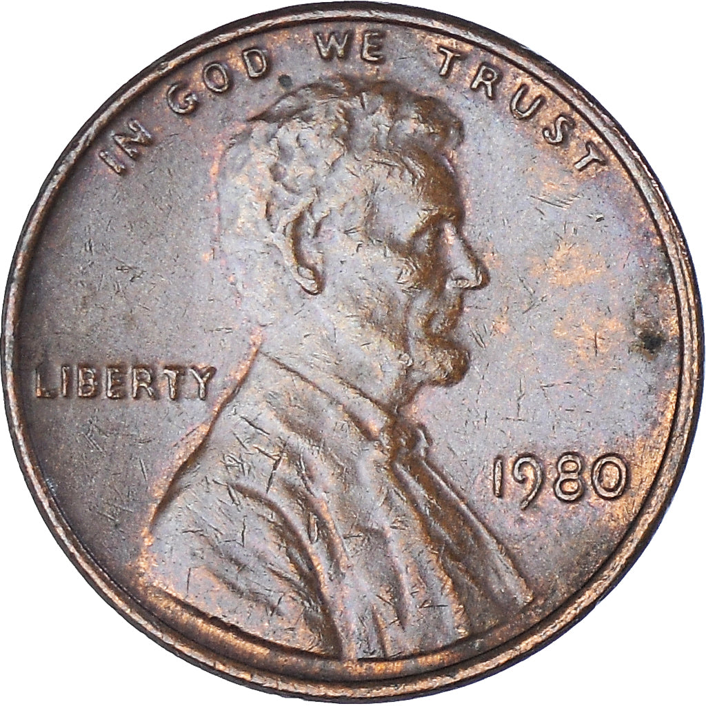 Münze, Vereinigte Staaten, Lincoln Cent, Cent, 1980, U.S. Mint, Philadelphia