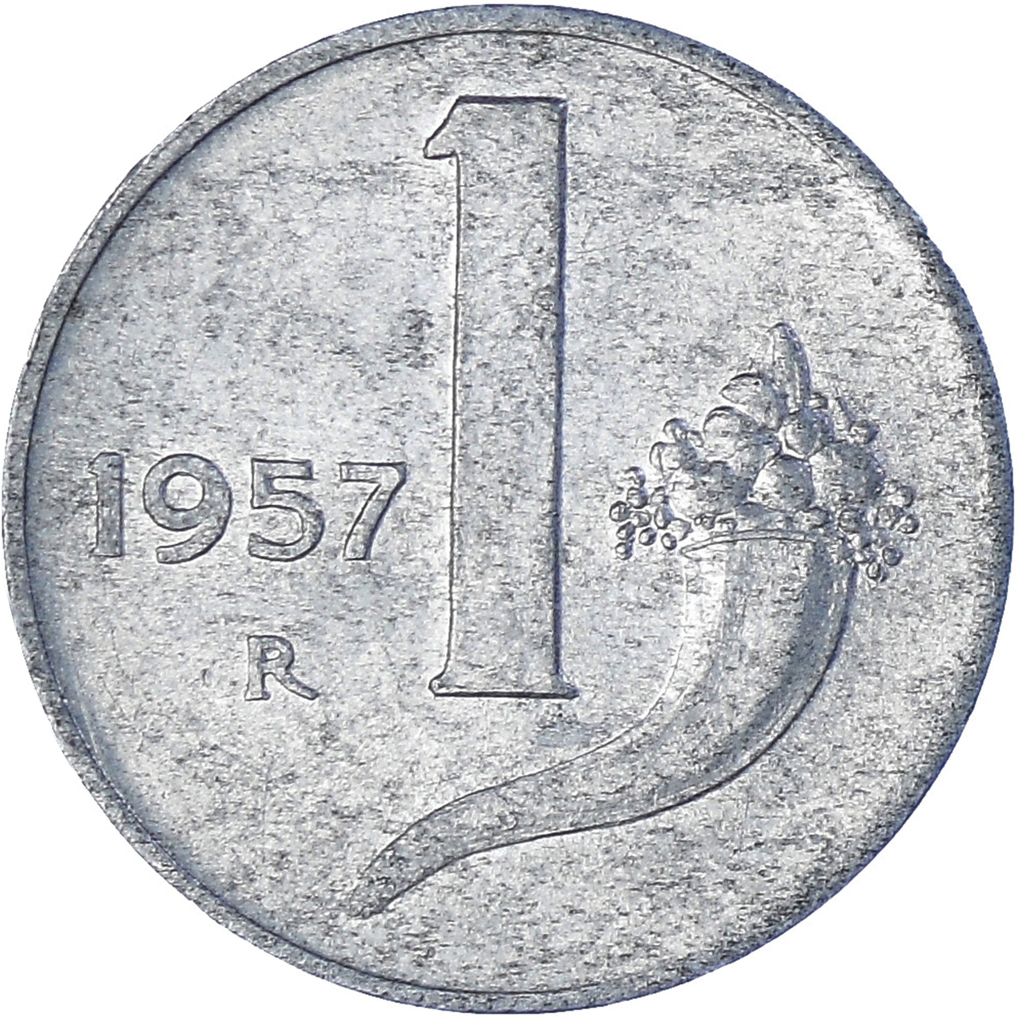 Munten, Italië, Lira, 1957, Rome, FR+, Aluminium, KM:91