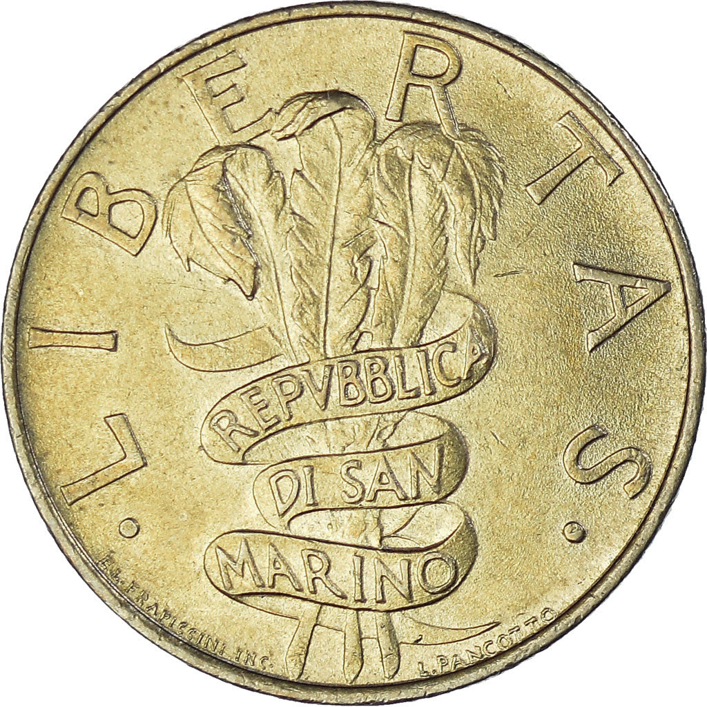 Coin, San Marino, 200 Lire, 1995, Rome, EF(40-45), Aluminum-Bronze, KM:329