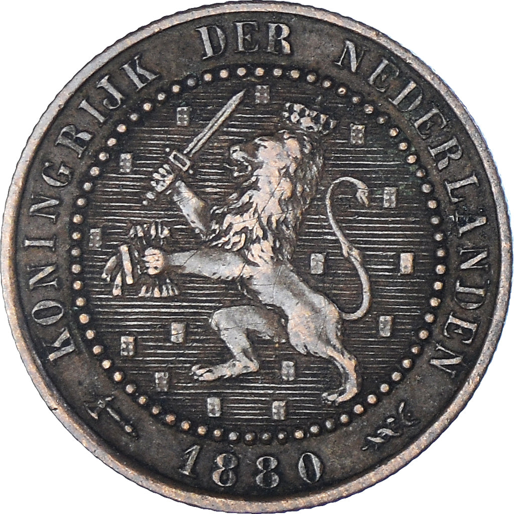 Münze, Niederlande, William III, Cent, 1880, SS, Bronze, KM:107.1