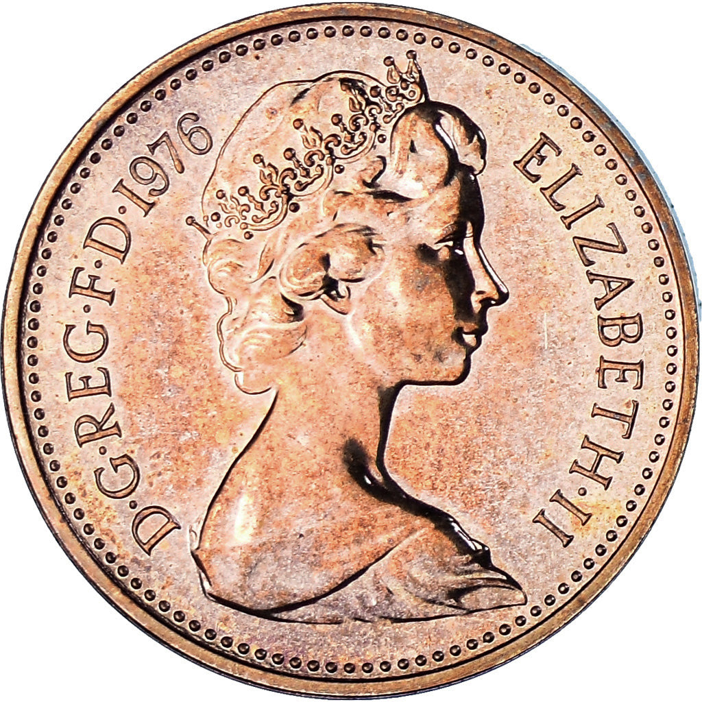 Moeda, Grã-Bretanha, Elizabeth II, New Penny, 1976, AU(50-53), Bronze, KM:915