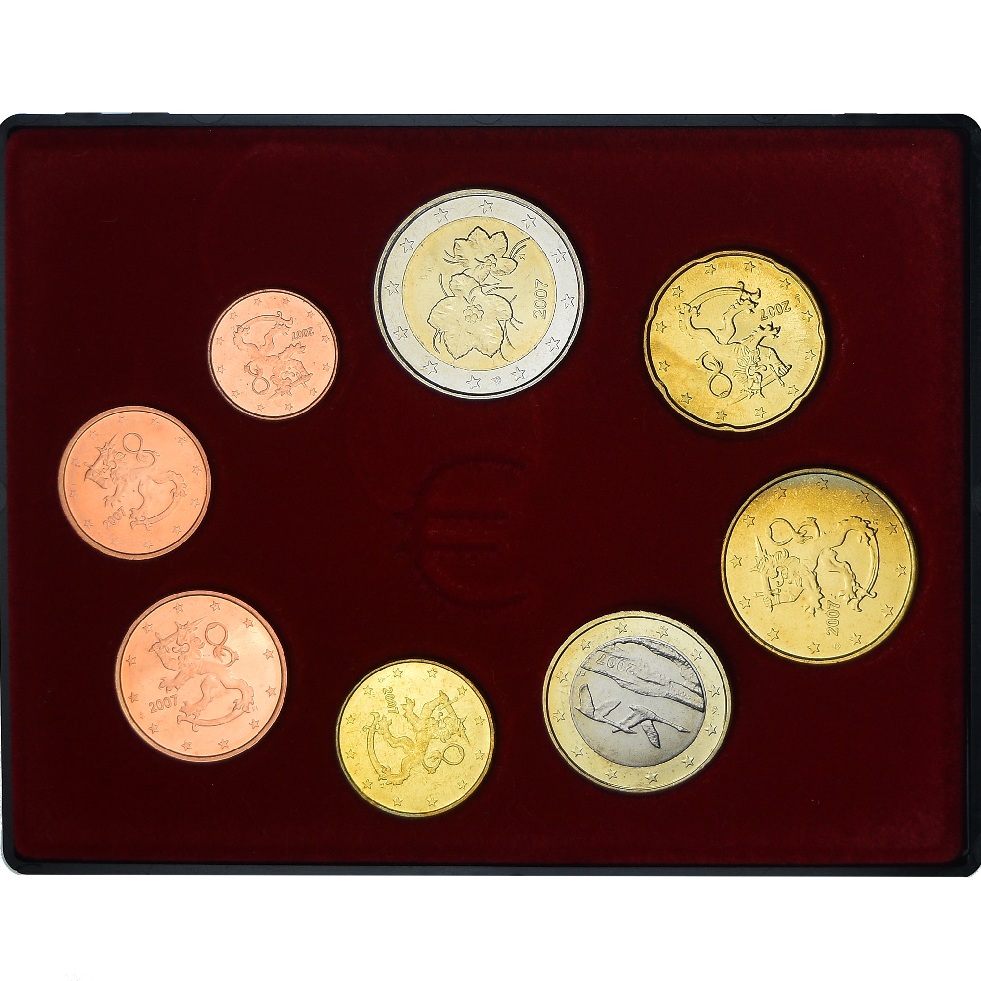 Finnland, Set, 2007, Série de 8 pièces Euro., STGL