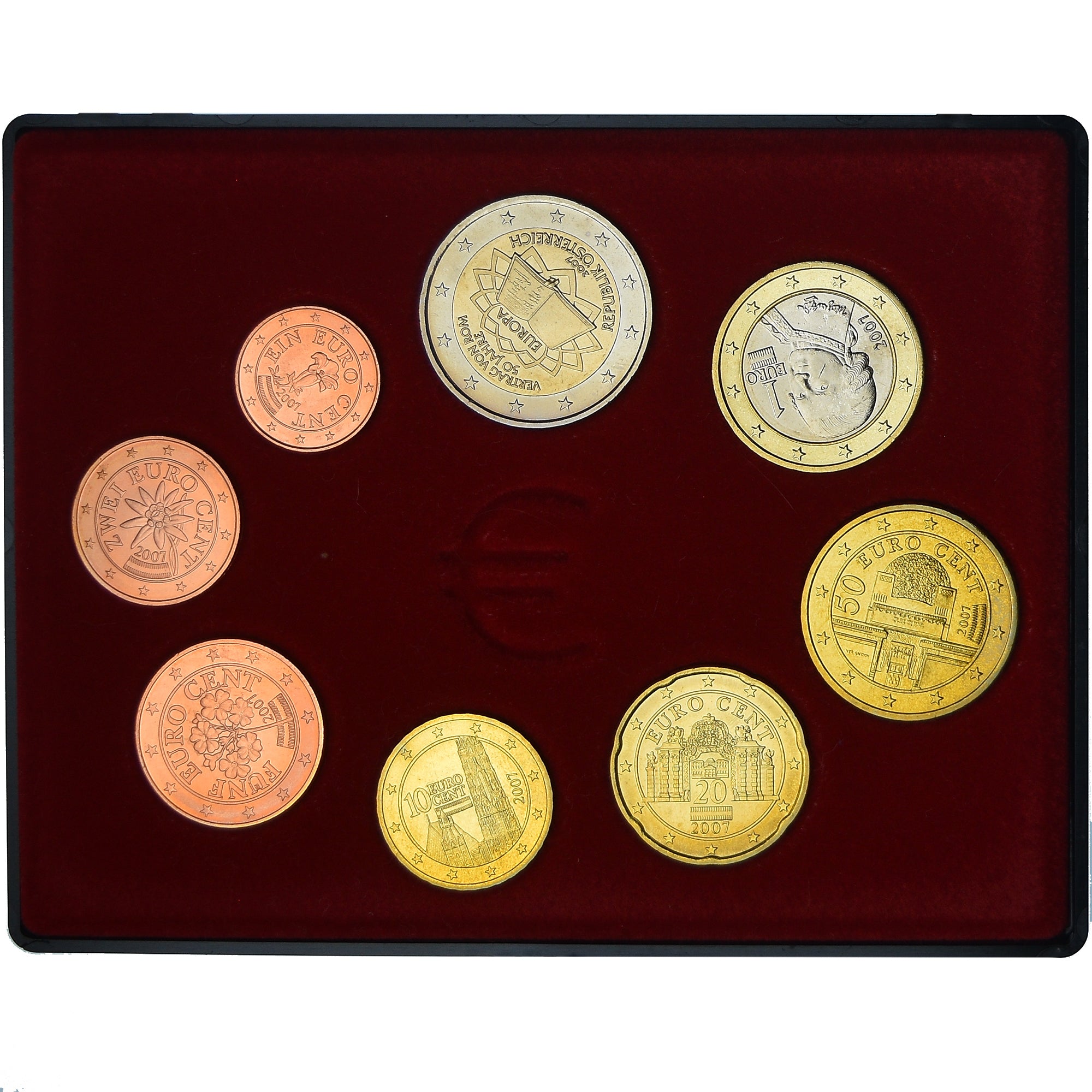 Österreich, Set, 2007, Set 8 monnaies Euro, STGL