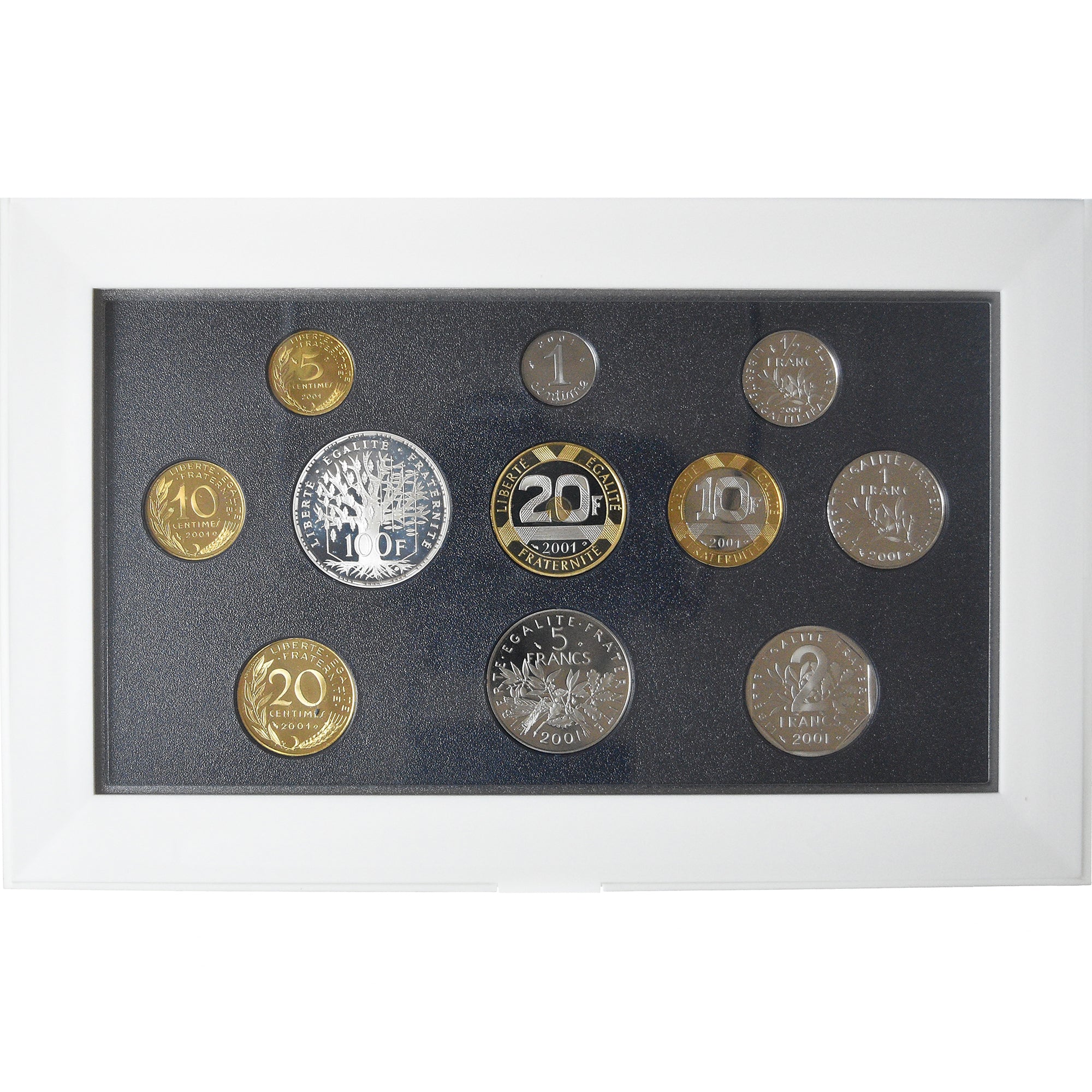 Moneta, Francia, Proof Set Franc, 2001, FDC, N.C., Gadoury:page 288