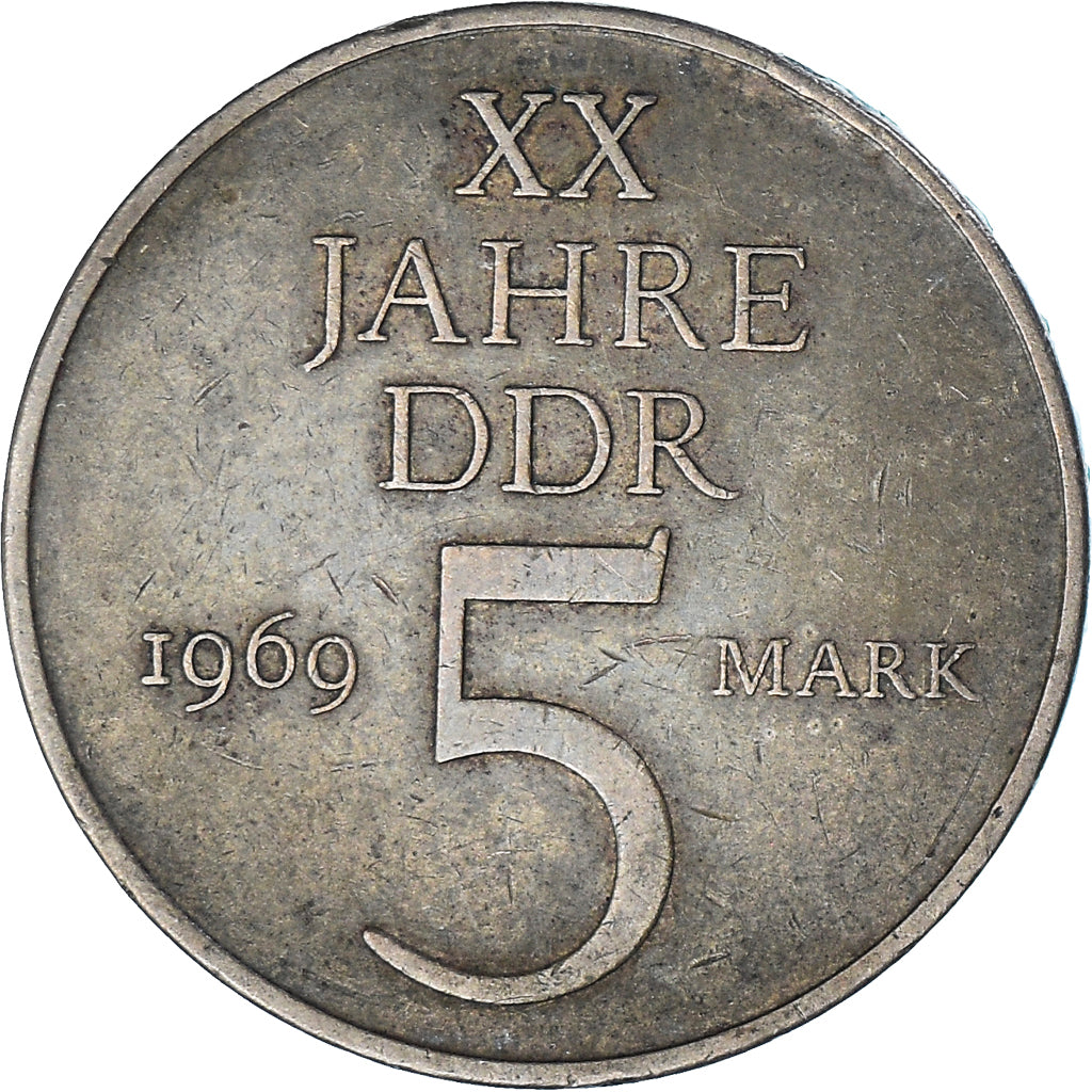 Coin, GERMAN-DEMOCRATIC REPUBLIC, 5 Mark, 1969, EF(40-45), Nickel-Bronze