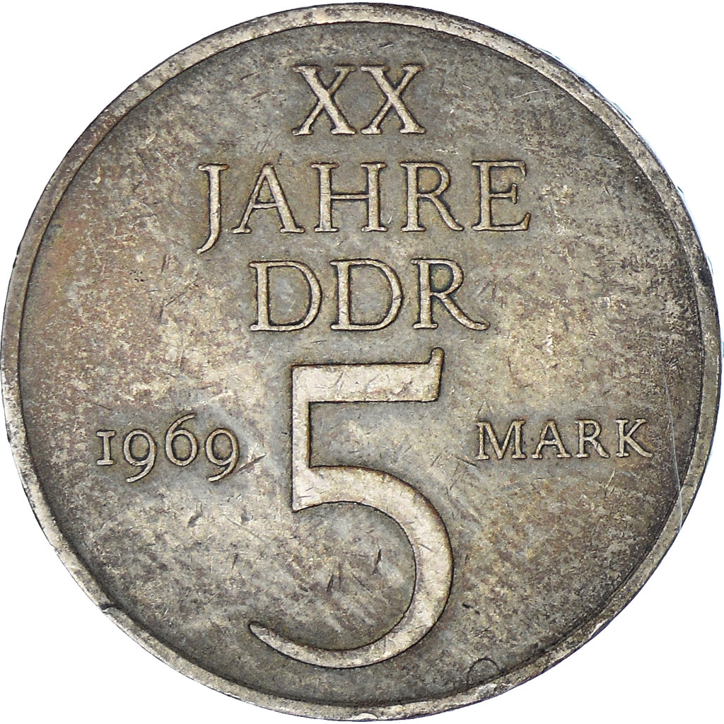 Coin, GERMAN-DEMOCRATIC REPUBLIC, 5 Mark, 1969, EF(40-45), Nickel-Bronze