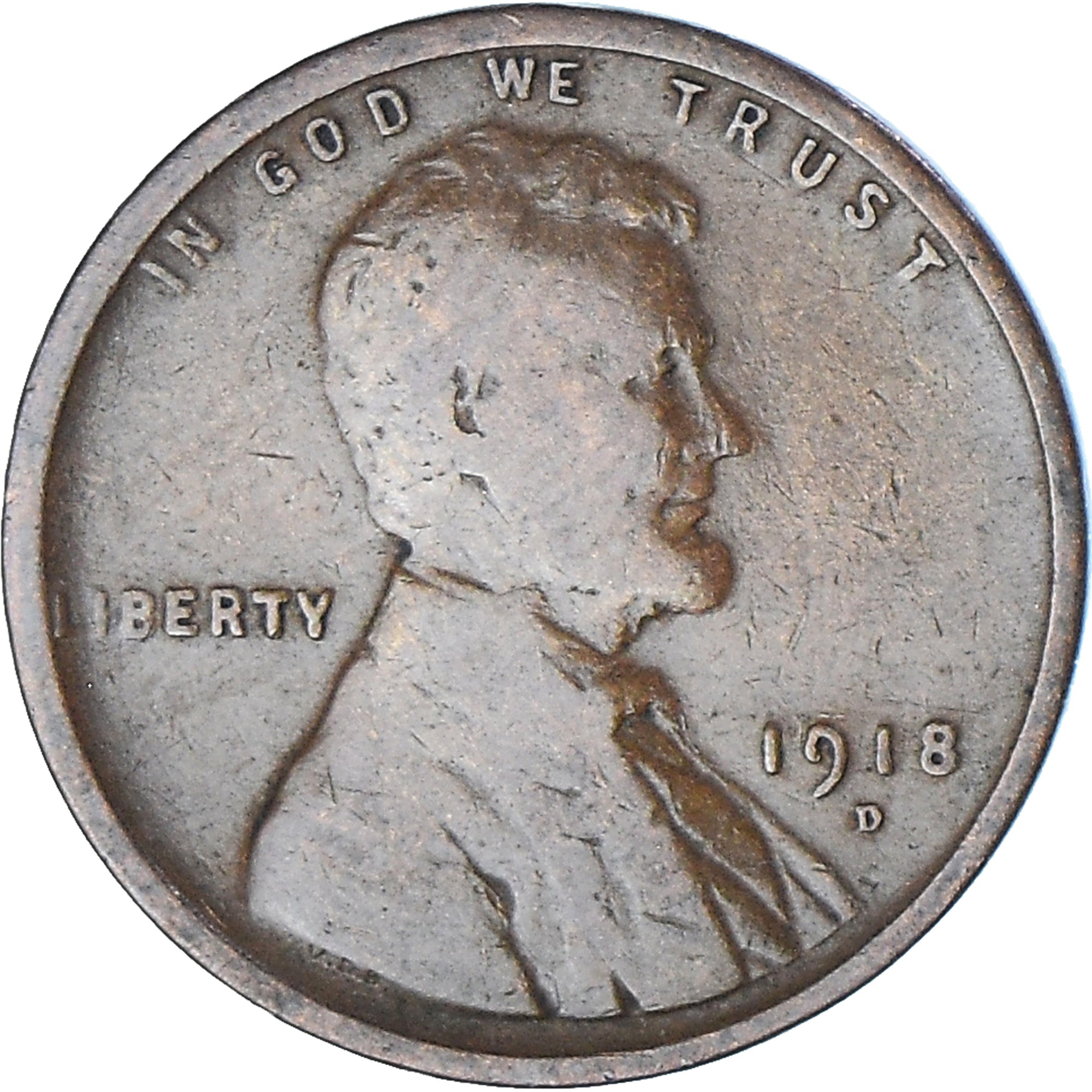 Coin, United States, Cent, 1918, Denver, VF(20-25), Bronze, KM:132