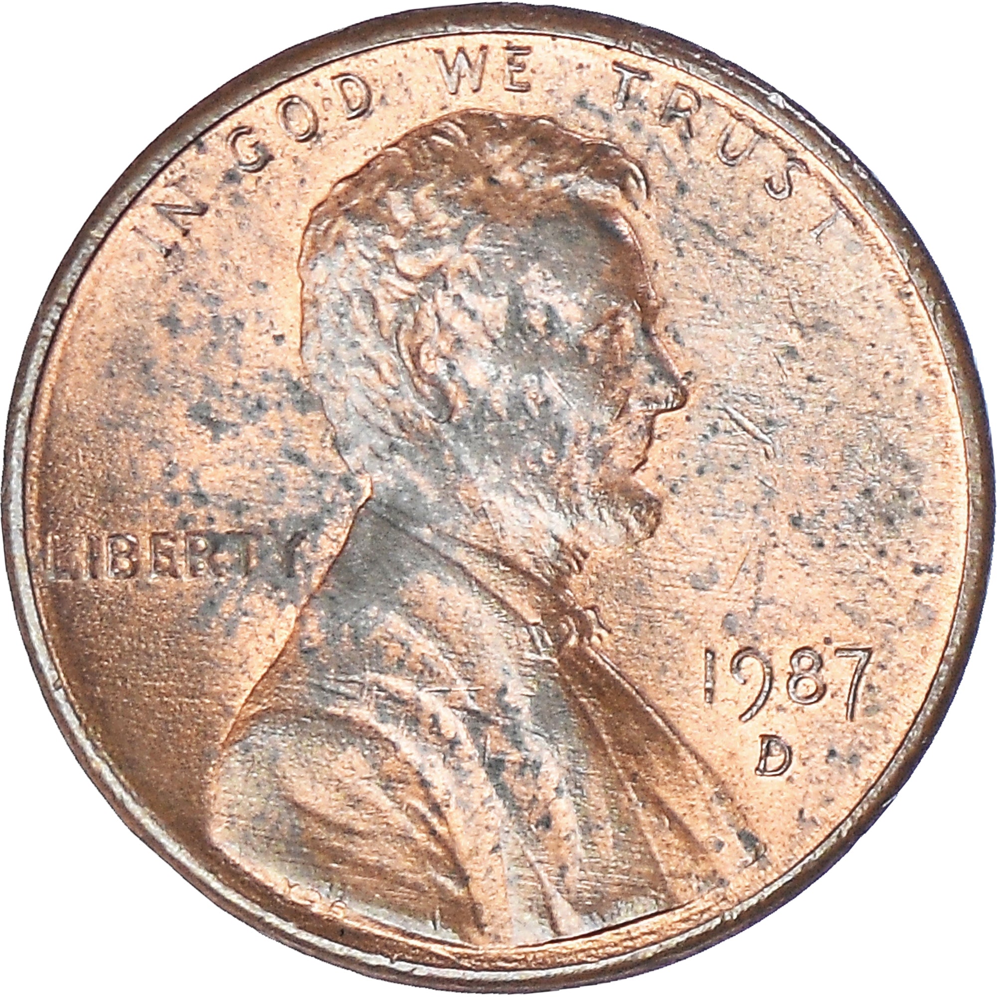 Coin, United States, Lincoln Cent, Cent, 1987, U.S. Mint, Denver, EF(40-45)
