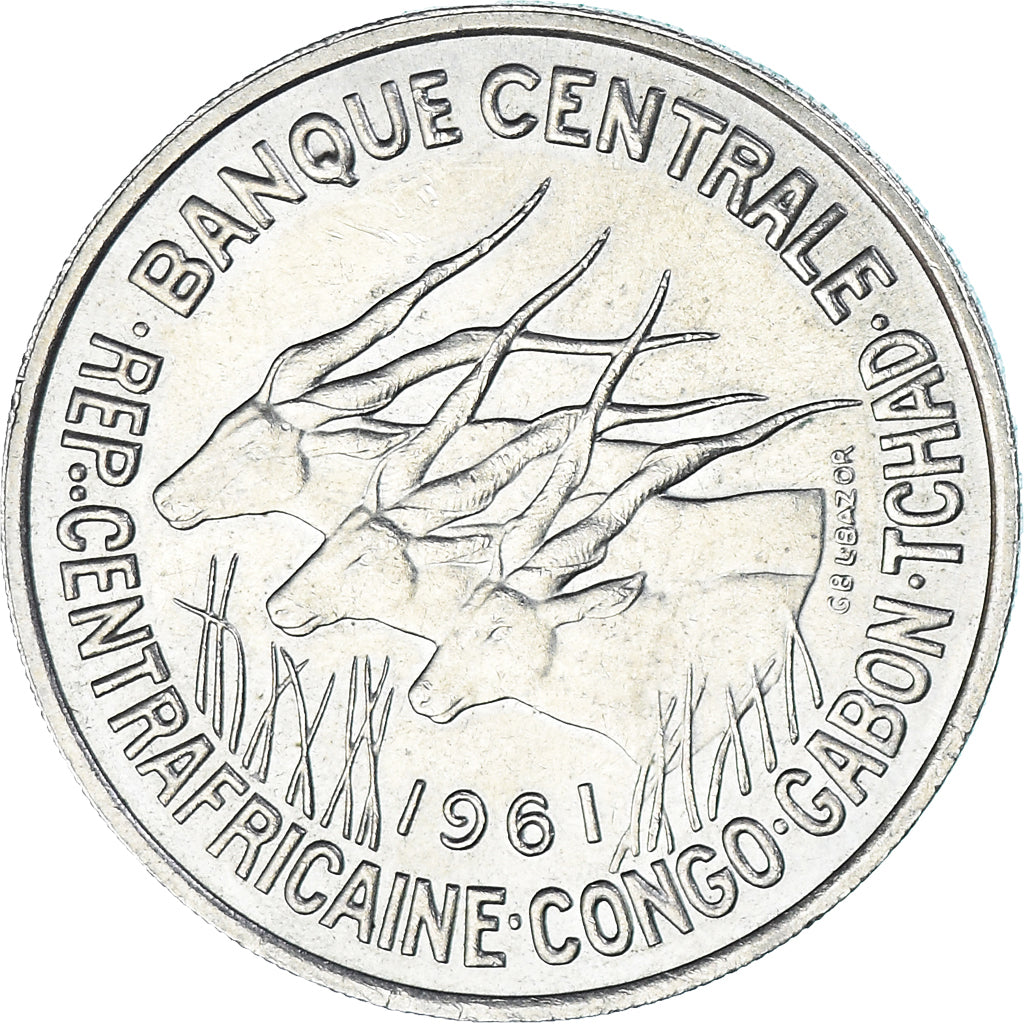Coin, Central African States, 50 Francs, 1961, Afrique Centrale : Gabon, Congo
