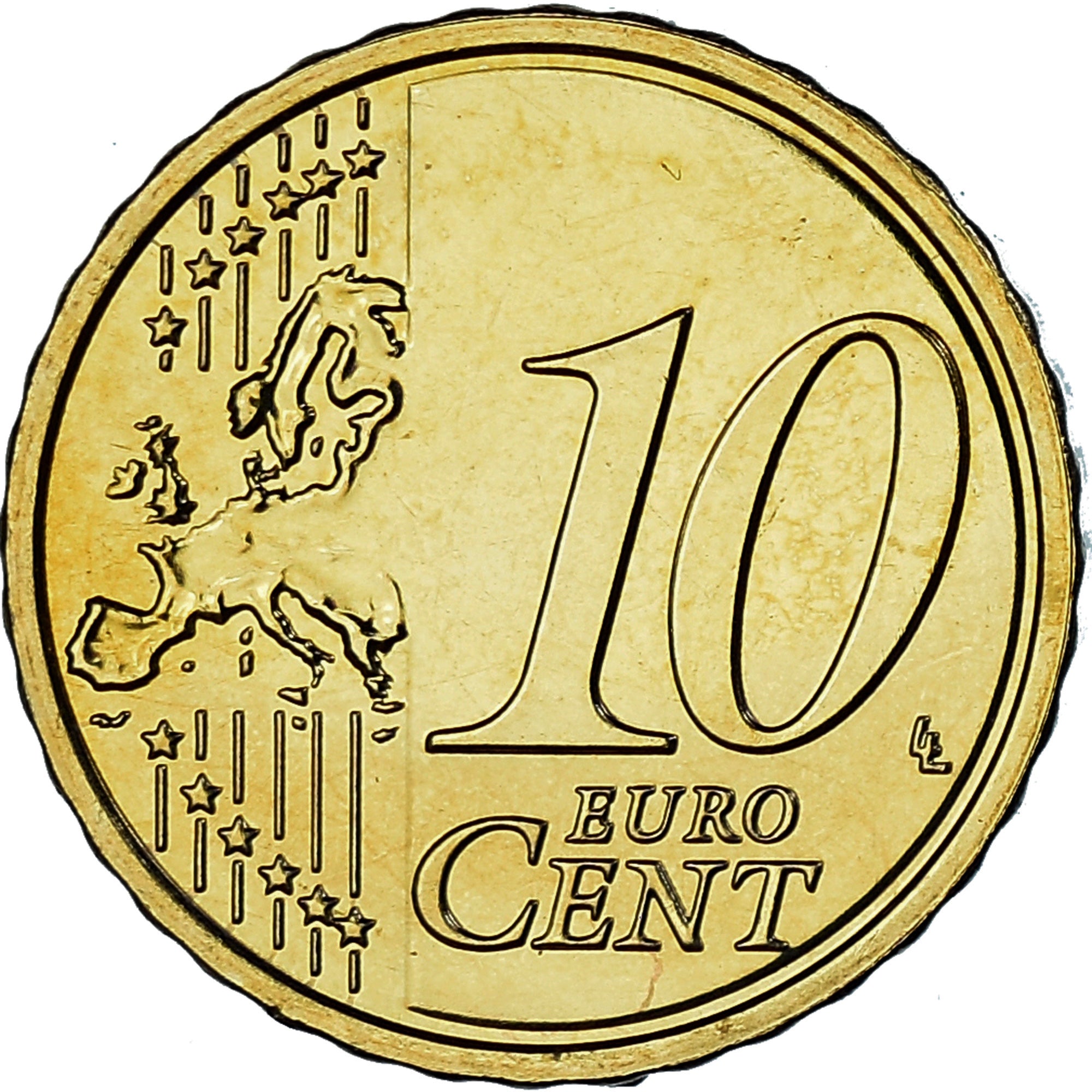 REPUBLIKA IRLANDII, 10 Euro Cent, 2013, Sandyford, MS(63), Mosiądz, KM:47