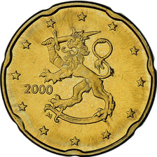 Finland, 20 Euro Cent, 2000, Vantaa, MS(63), Brass, KM:102